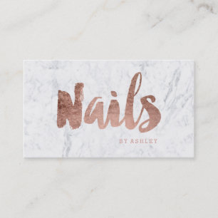 Carte De Visite Cloue le marbre rose moderne chic de typographie