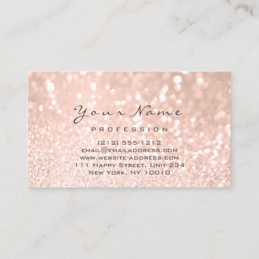 Carte De Visite Clous Art Manicure Parties scintillant Rose Peau (Dos)