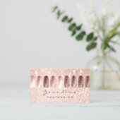 Carte De Visite Clous Art Manicure Parties scintillant Rose Peau (Debout devant)