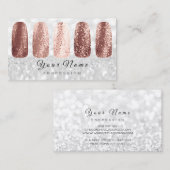 Carte De Visite Clous Art Parties scintillant argent gris Rose or (Devant / Derrière)