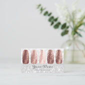 Carte De Visite Clous Art Parties scintillant argent gris Rose or (Debout devant)