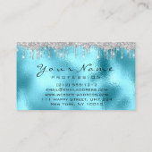 Carte De Visite Clous Art Parties scintillant Bleu Argent Gris Man (Dos)