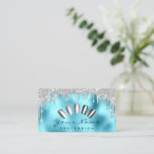 Carte De Visite Clous Art Parties scintillant Bleu Argent Gris Man (Debout devant)