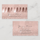 Carte De Visite Clous Art Parties scintillant Peau Pastel Rose Ros (Devant / Derrière)