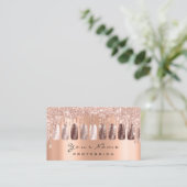 Carte De Visite Clous Artiste Parties scintillant Rose Or Manicure (Debout devant)