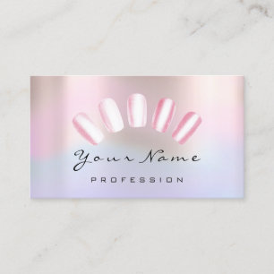 Carte De Visite Clous Artiste Pink Blue Manicure Pedicure Holograp