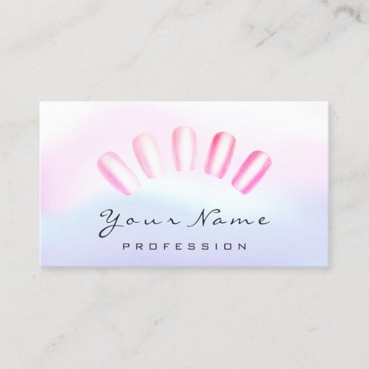 Carte De Visite Clous Artiste Rose Manucure Pedicure Pastel (Devant)