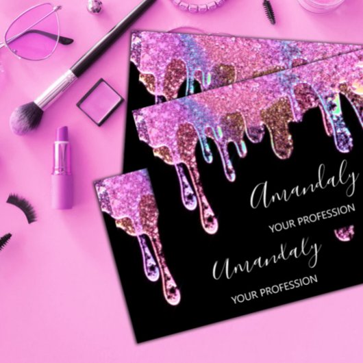 Carte De Visite Clous Beauté Logo Drivers Holographe Black Soap