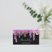 Carte De Visite Clous Beauté Logo Drivers Holographe Black Soap (Debout devant)