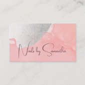 Carte De Visite Clous d'aquarelle argent moderne (Devant)