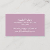 Carte De Visite Clous de beauté et coiffeur Services Éclairage (Dos)