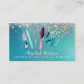 Carte De Visite Clous de beauté et coiffeur Services Éclairage (Devant)