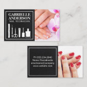 Carte De Visite Clous de manucure peints | Fleurs de salons à ongl (Devant / Derrière)