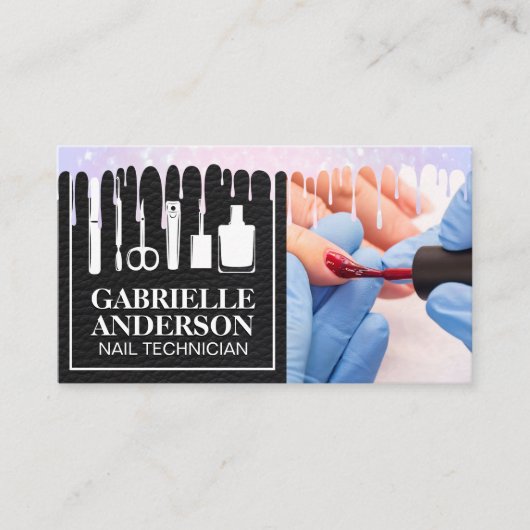 Carte De Visite Clous de manucure peints | Poche polonaise à ongle (Devant)