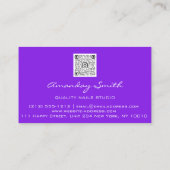 Carte De Visite Clous de qualité or violet Script Code QR Logo (Dos)