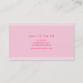 Carte De Visite Clous de script de pinceau rose moderne (Dos)