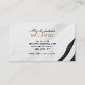 Carte De Visite Clous d'or noir & Marbre blanc par "Nom" (Dos)