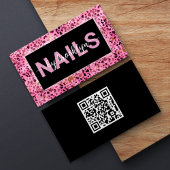 Carte De Visite Clous Empreintes de léopard roses par QR Code Nail