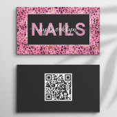 Carte De Visite Clous Empreintes de léopard roses par QR Code Nail