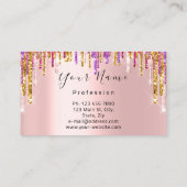 Carte De Visite Clous Manicure Maquillage Artiste Rose Lèvres Or (Dos)