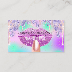 Carte De Visite Clous Manicure Maquillage Holographe Lips Parties 