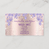 Carte De Visite Clous Manicure Maquillage Rose Parties scintillant (Dos)