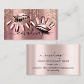 Carte De Visite Clous Maquillage Artiste Eyelash Rose Drives (Devant / Derrière)
