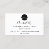 Carte De Visite Clous Maquillage Artiste Lash Logo Logo Drio White (Dos)