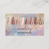 Carte De Visite Clous Maquillage Artiste Lash Rose Déchets de manu (Devant)