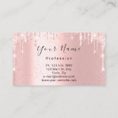Carte De Visite Clous Maquillage Artiste Rose Drips Kiss Lips Gold (Dos)