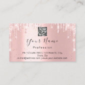 Carte De Visite Clous Maquillage Artiste Rose Kiss Lip Lash QRCODE (Dos)