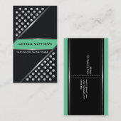 Carte De Visite Clous métalliques argentés vert menthe noire (Devant / Derrière)