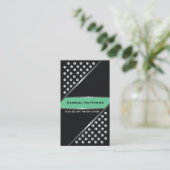 Carte De Visite Clous métalliques argentés vert menthe noire (Debout devant)