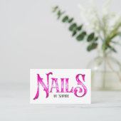 Carte De Visite Clous par typographie rose chaud (Debout devant)