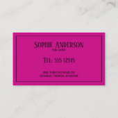 Carte De Visite Clous par typographie rose chaud (Dos)