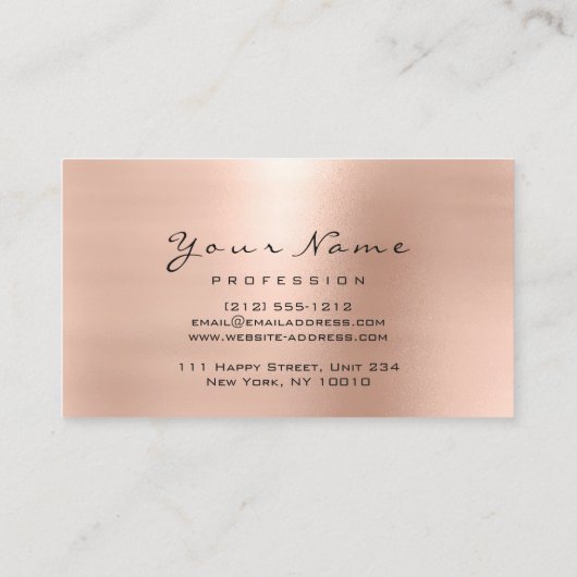 Carte De Visite Clous Parties scintillant Art Peau Rose Rose Manuc (Dos)