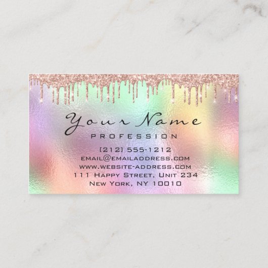 Carte De Visite Clous Parties scintillant d'art Holographique Déch (Dos)