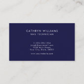 Carte De Visite Clous Poster de animal bleu foncé Technicien de cl (Dos)