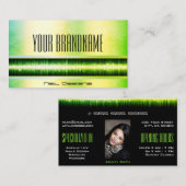 Carte De Visite Clous professionnels d'holos verts brillants (Devant / Derrière)