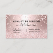 Carte De Visite Clous rose or parties scintillant métallique scint (Dos)