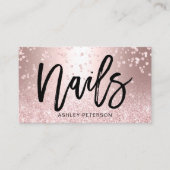 Carte De Visite Clous rose or parties scintillant métallique scint (Devant)