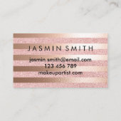 Carte De Visite Clous roses de feuille d'or de Glitter& de Faux (Dos)