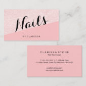 Carte De Visite Clous roses modernes élégants de rose de parties (Devant / Derrière)