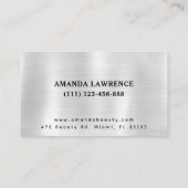 Carte De Visite Clous rouges simples élégants Luxe Blanc brillant (Dos)