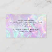 Carte De Visite Clous violet holographique pastel couleurs arc-en- (Dos)
