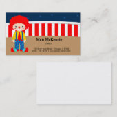 Carte De Visite Clown de cirque (Devant / Derrière)