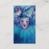 CARTE DE VISITE CLOWN EN BLEU / ABSTRAIT ÉPARKLES D'OR TURQUOISE (Dos)