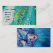 CARTE DE VISITE CLOWN EN BLEU / ABSTRAIT ÉPARKLES D'OR TURQUOISE (Devant / Derrière)