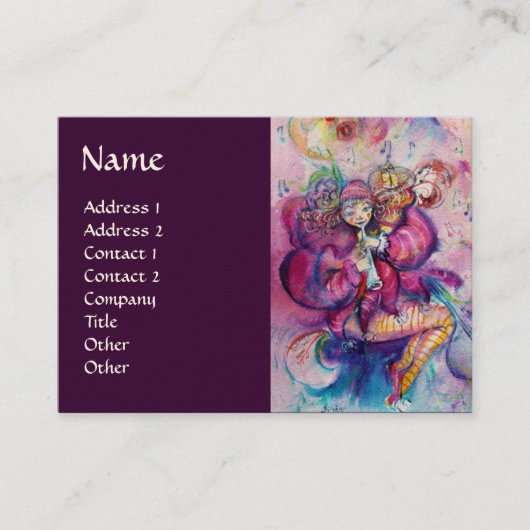 CARTE DE VISITE CLOWN MUSICAL (Devant)