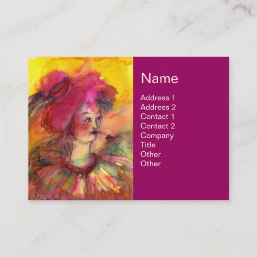 CARTE DE VISITE CLOWN PINKY (Devant)